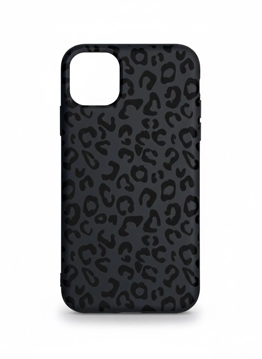 iPhone 11 ile Uyumlu Kadife İç Dokulu Premium Lansman Telefon Kılıfı - Siyah Leopar