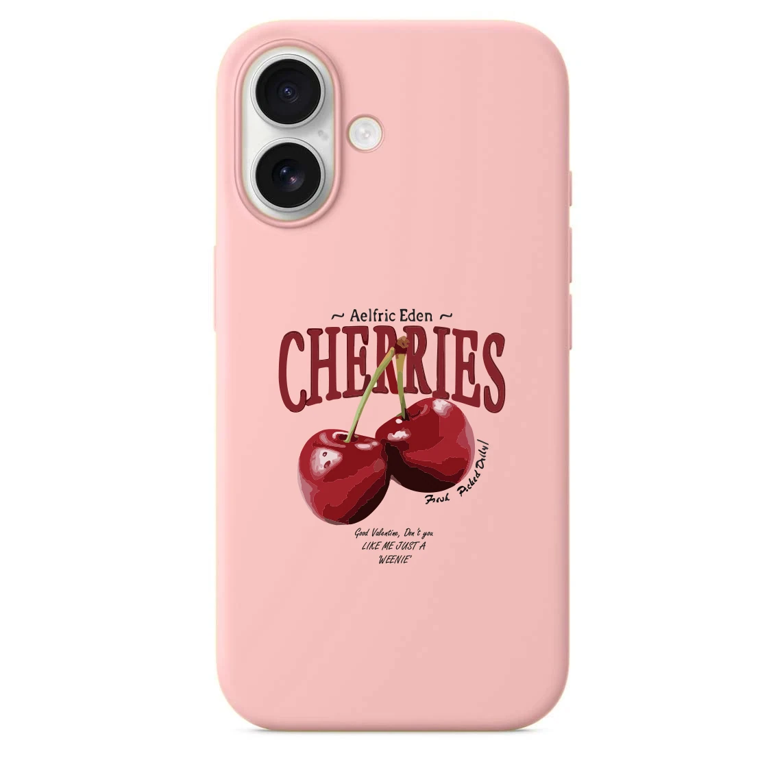 iPhone 16 Plus ile Uyumlu Kadife İç Dokulu Premium Lansman Telefon Kılıfı - Şeker Cherri