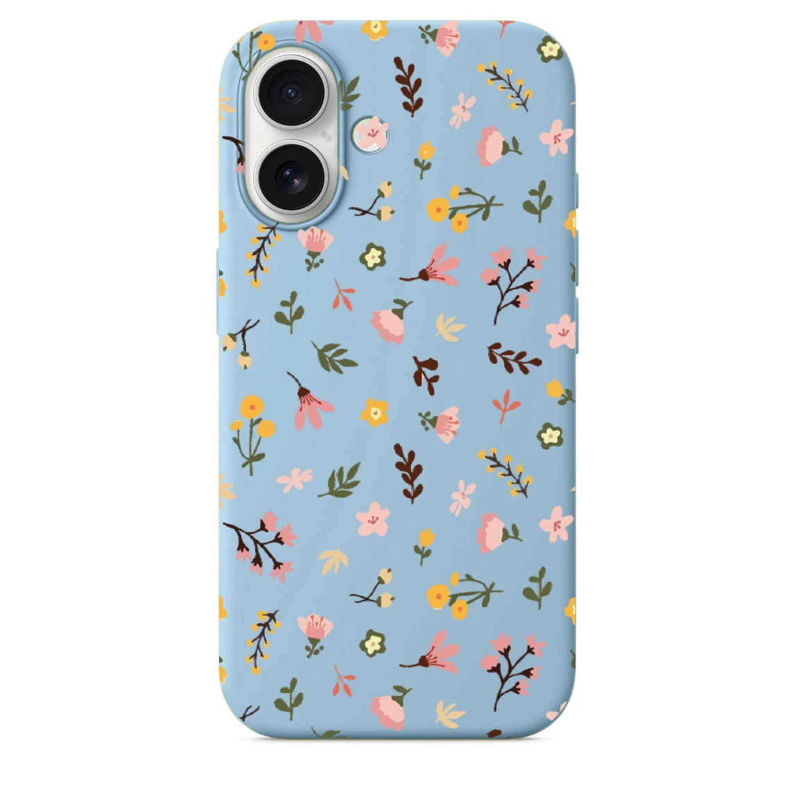 iPhone 16 Plus ile Uyumlu Kadife İç Dokulu Premium Lansman Telefon Kılıfı - Bebe Çiçek