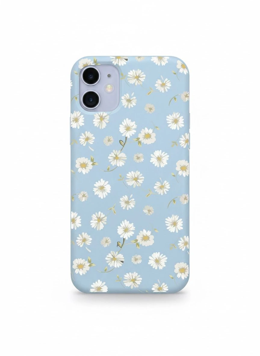 iPhone 11 ile Uyumlu Kadife İç Dokulu Premium Lansman Telefon Kılıfı - Bebe Papatya