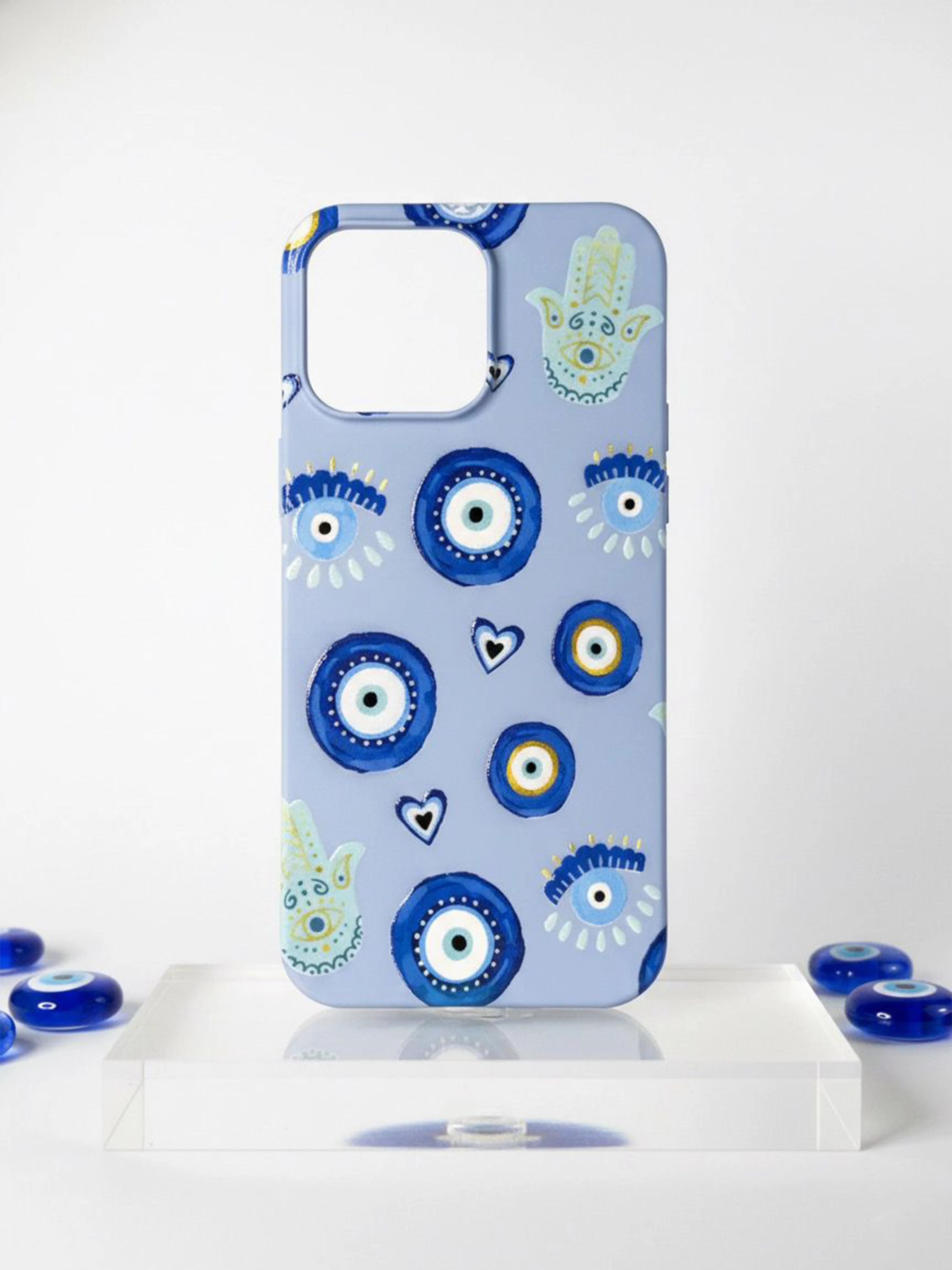 iPhone 11 Pro Max ile Uyumlu Kadife İç Dokulu Premium Lansman Telefon Kılıfı - Bebe Nazar