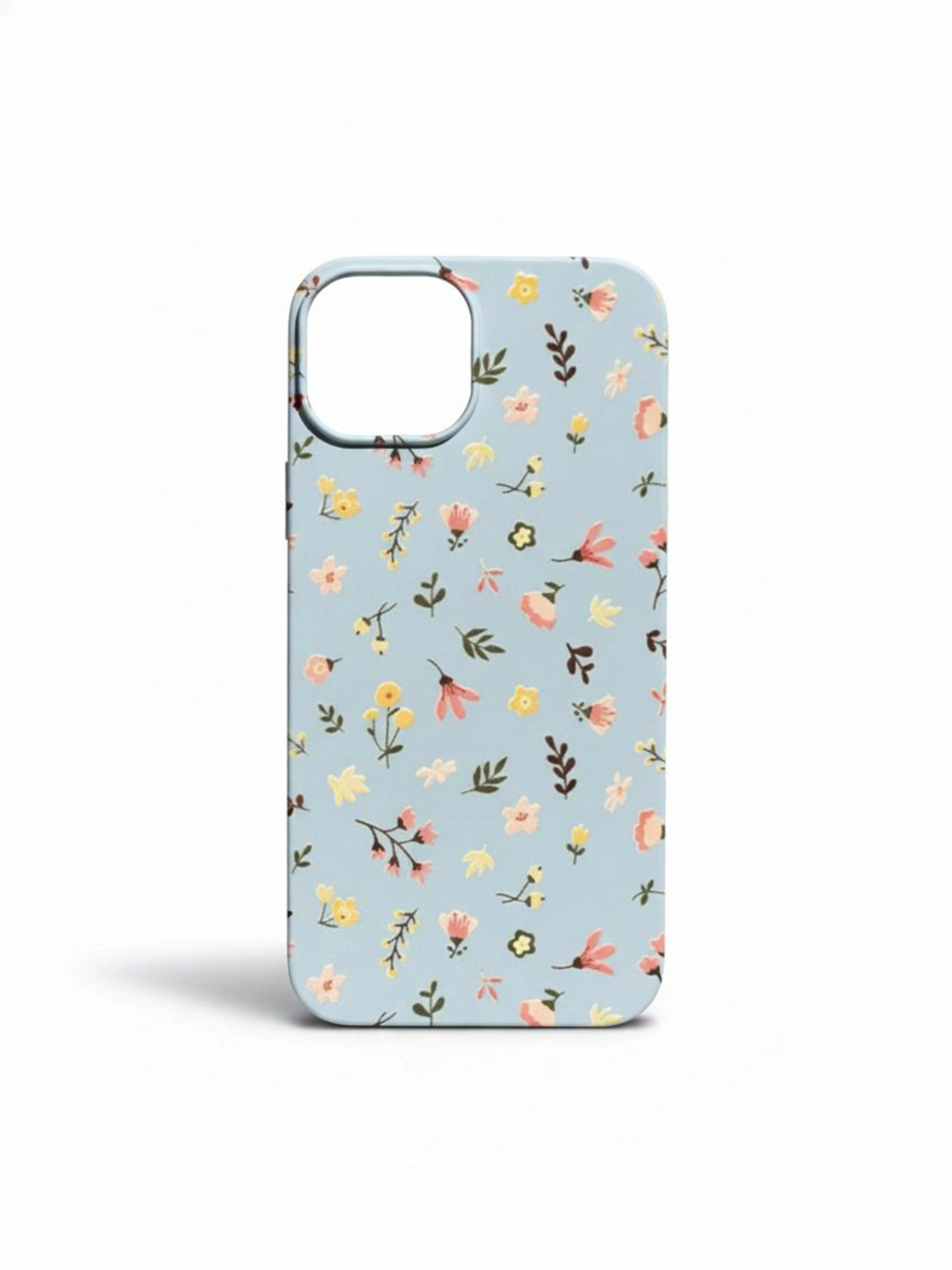 iPhone 13 / 14 ile Uyumlu Kadife İç Dokulu Premium Lansman Telefon Kılıfı - Bebe Çiçek