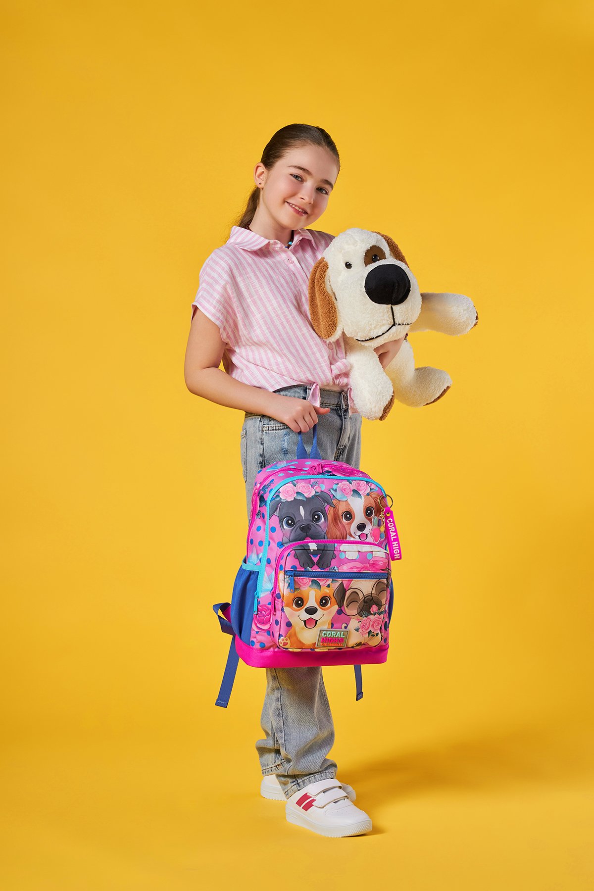 Coral High Kids Pembe Köpek Desenli Okul Sırt Çantası 23750