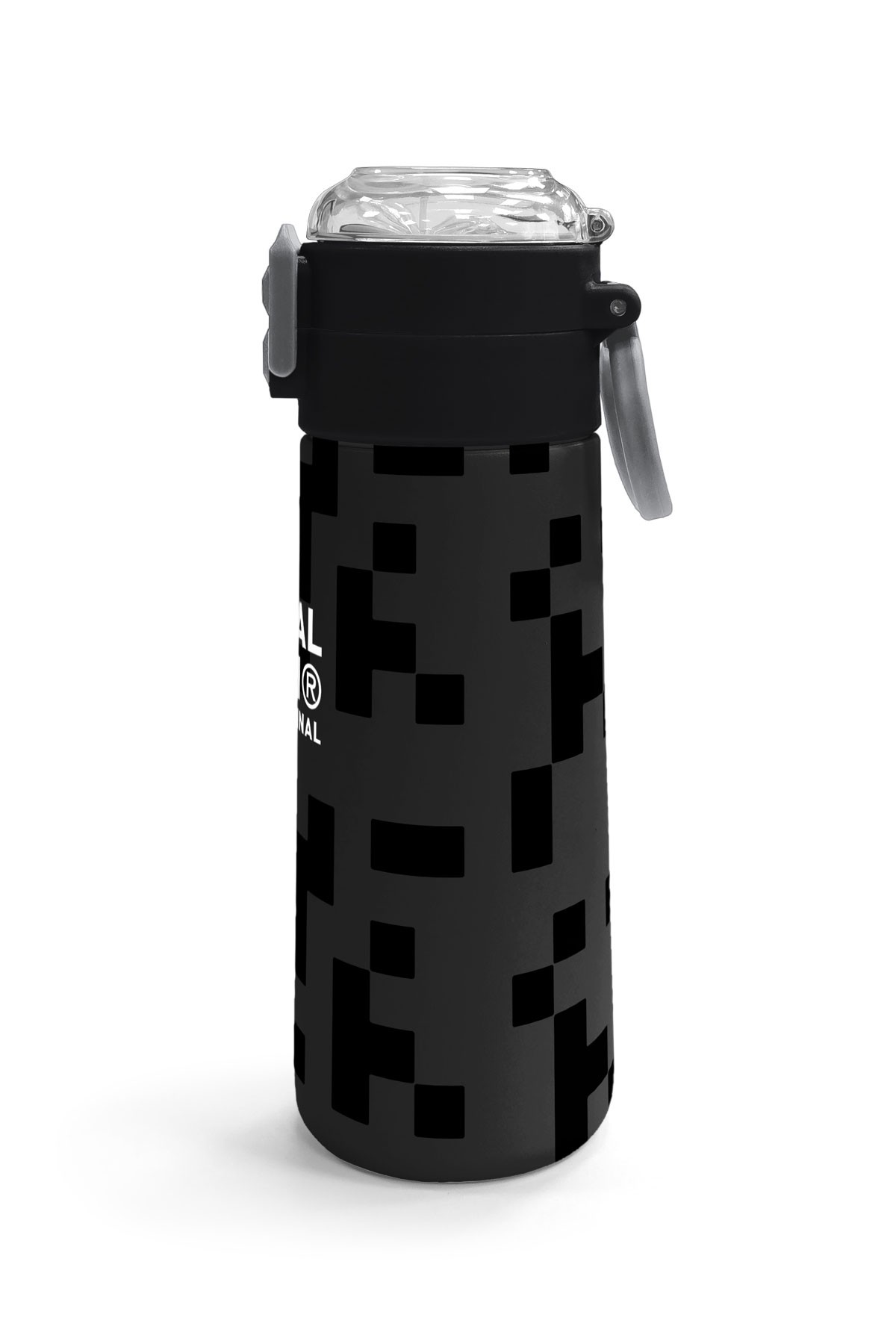 Coral High Kids Siyah Blok Desenli Pipetli ve Direkt İçim Çelik Termos 500 ml 31894