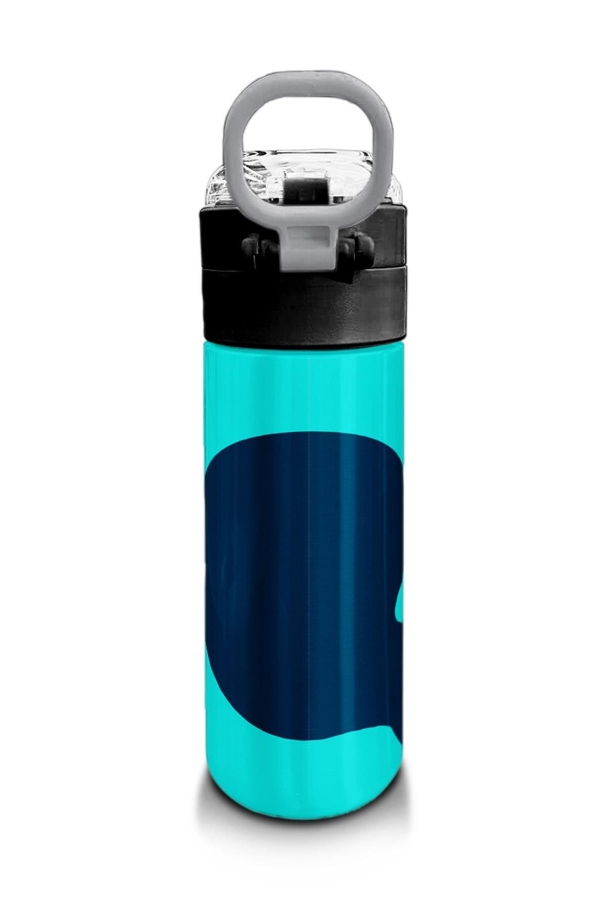 Coral High Kids Lacivert Turkuaz Desenli Pipetli ve Direkt İçim Çelik Termos 500 ml 31886