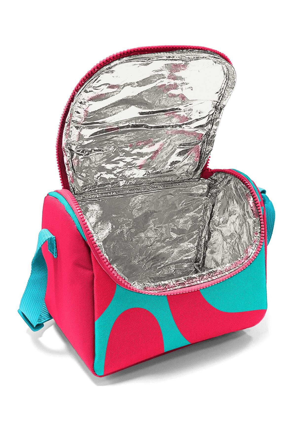 Coral High Kids Neon Mercan Turkuaz Desenli Thermo Beslenme Çantası 22785