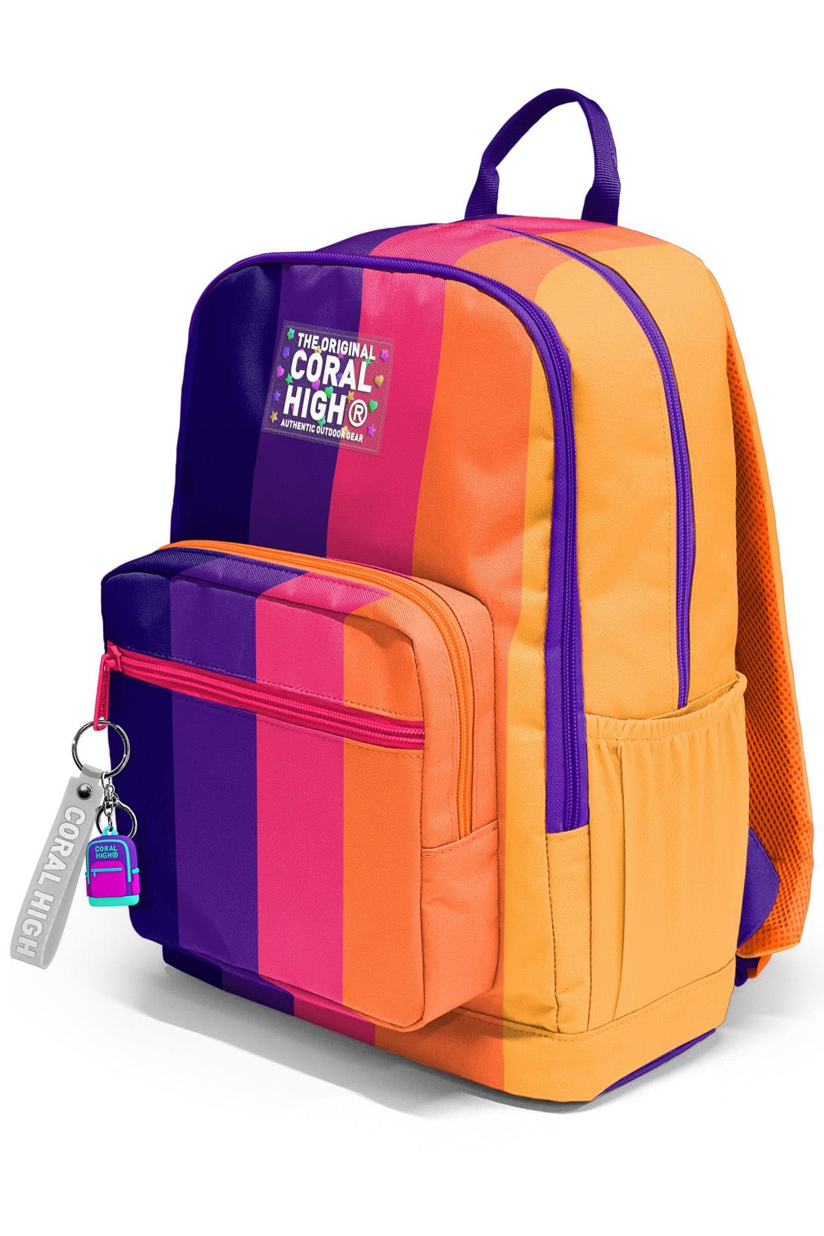 Coral High Renkli Çizgili Okul Sırt Çantası 23674