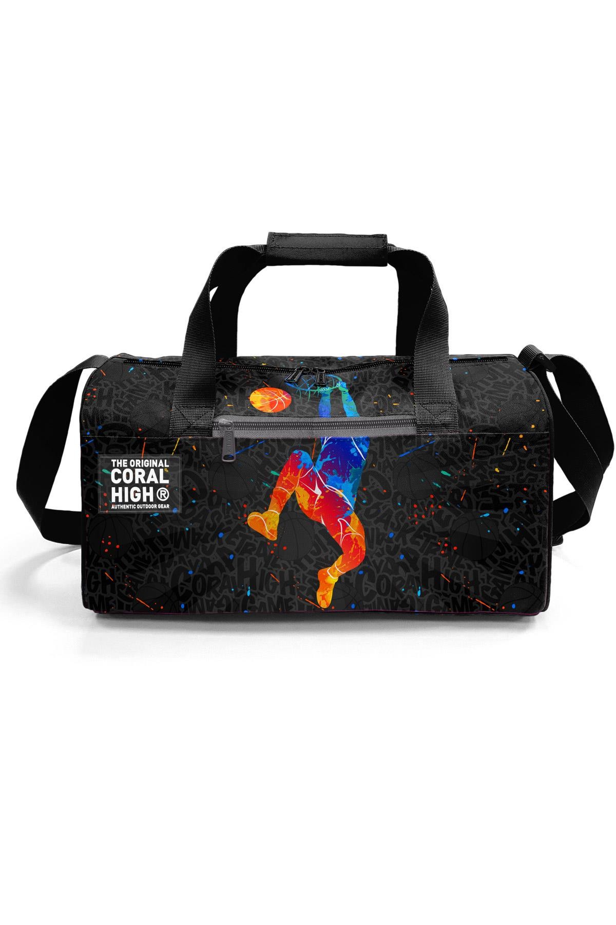 Coral High Gri Basketbol Desenli Spor Çantası 27527