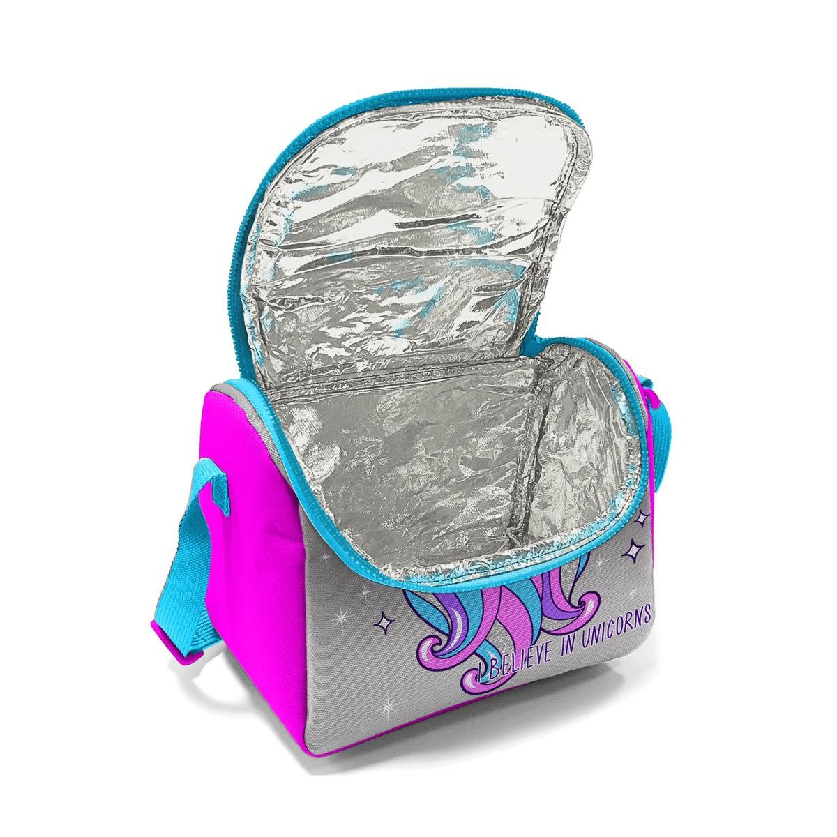 Coral High Kids Pembe Gümüş Simli Unicorn Desenli 3’lü Okul Çanta Seti SET0114383