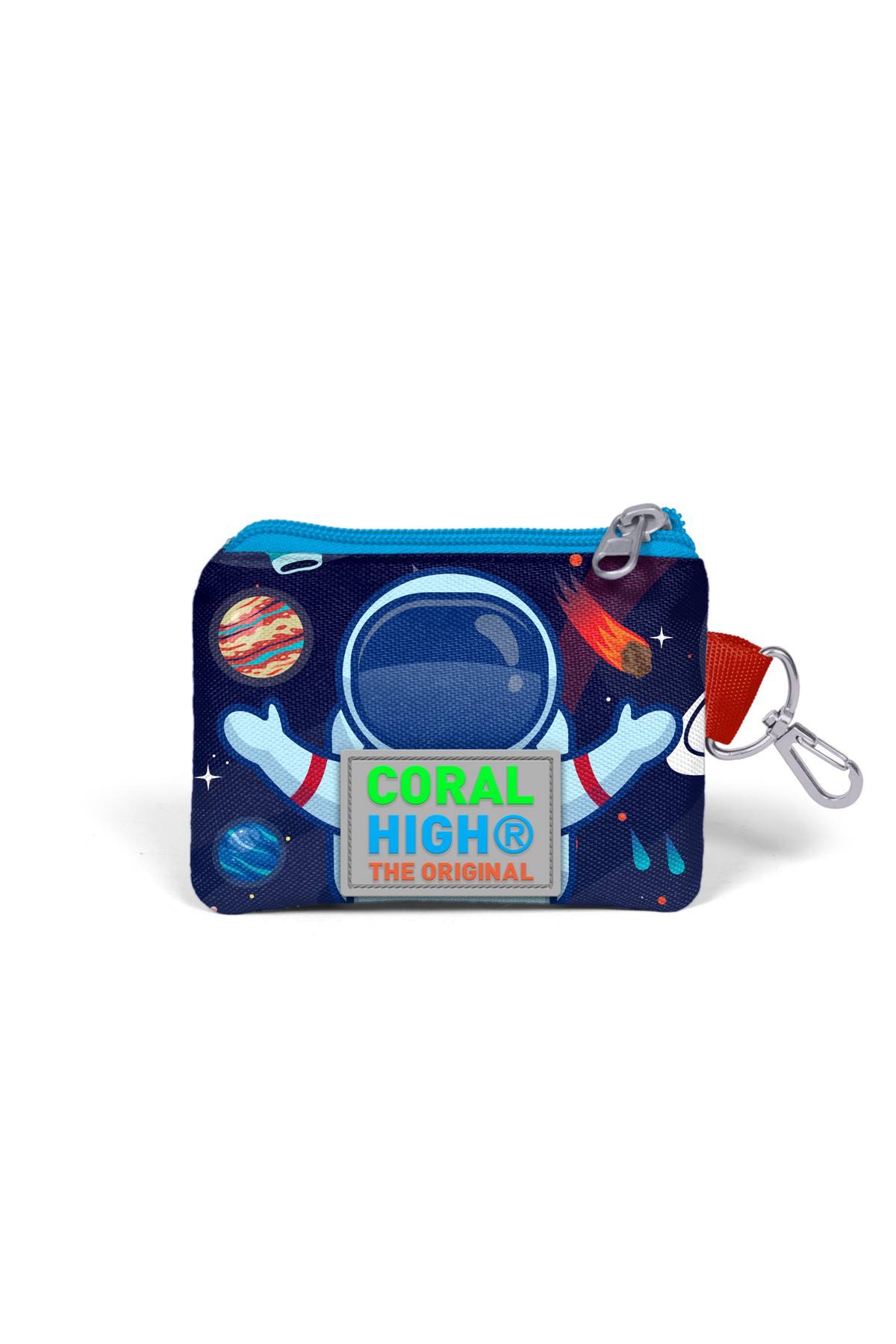 Coral High Kids Saks Mavi Astronot Desenli Bozuk Para Çantası 21824