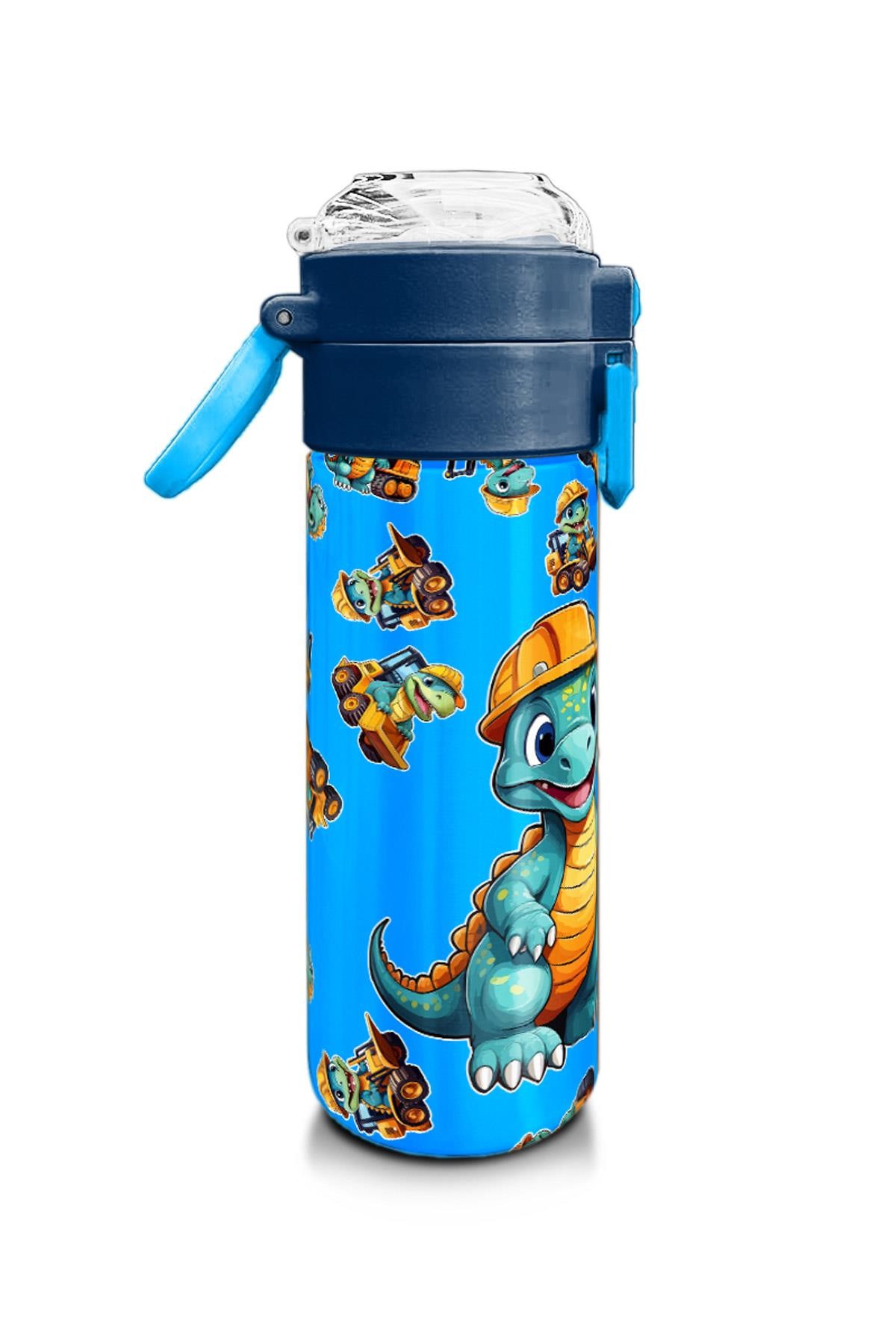 Coral High Kids Mavi Dinozor Desenli Pipetli ve Direkt İçim Çelik Termos 500 ml 31799