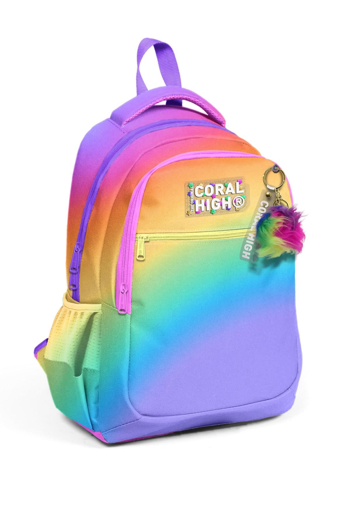 Coral High Kids Renk Geçişli Üç Bölmeli Okul Sırt Çantası 14425