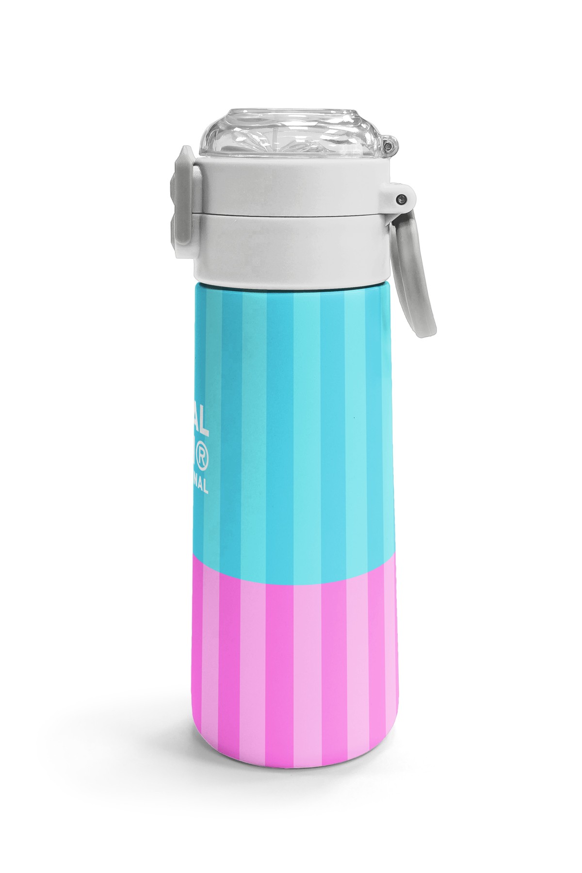 Coral High Kids Renkli Çizgili Desenli Pipetli ve Direkt İçim Çelik Termos 500 ml 31987