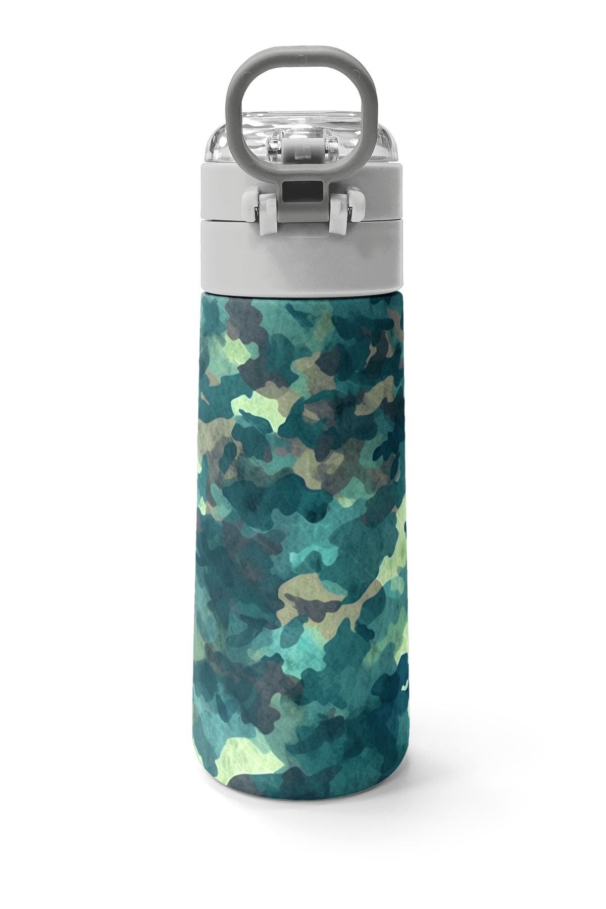 Coral High Kids Nefti Kamuflaj Desenli Pipetli ve Direkt İçim Çelik Termos 500 ml 31845