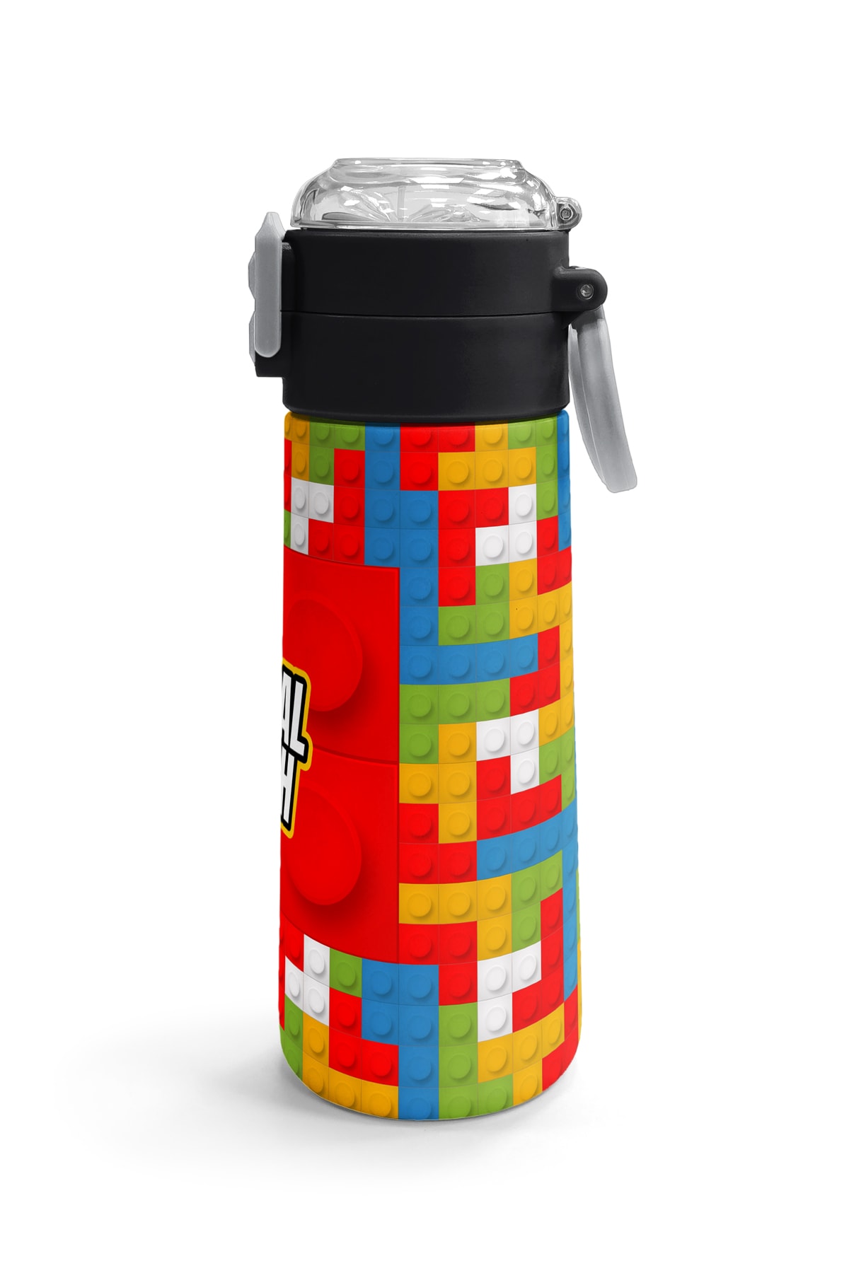 Coral High Kids Blok Desenli Pipetli ve Direkt İçim Çelik Termos 500 ml 31991