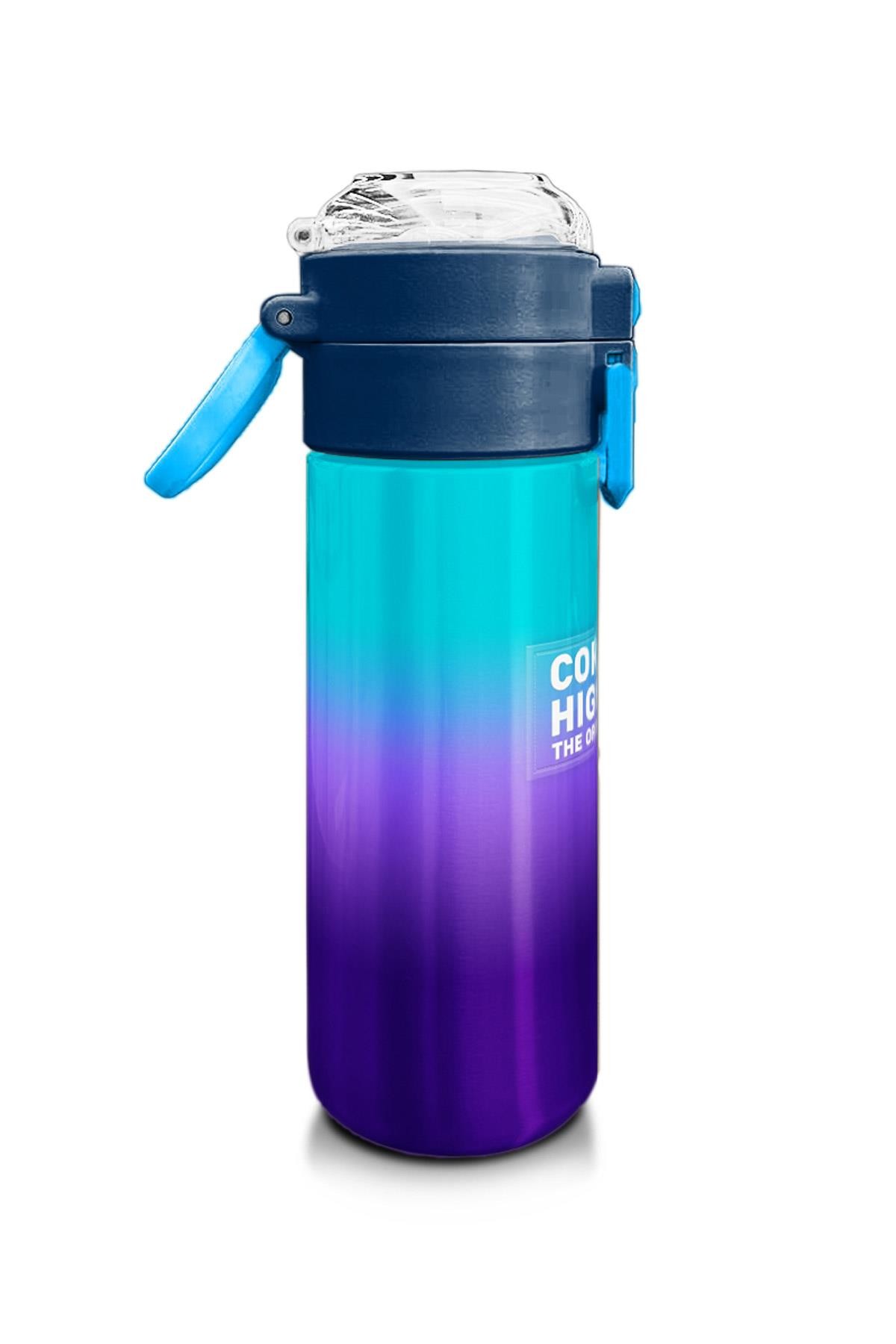 Coral High Kids Mor Renk Geçişli Desenli Pipetli ve Direkt İçim Çelik Termos 500 ml 31964