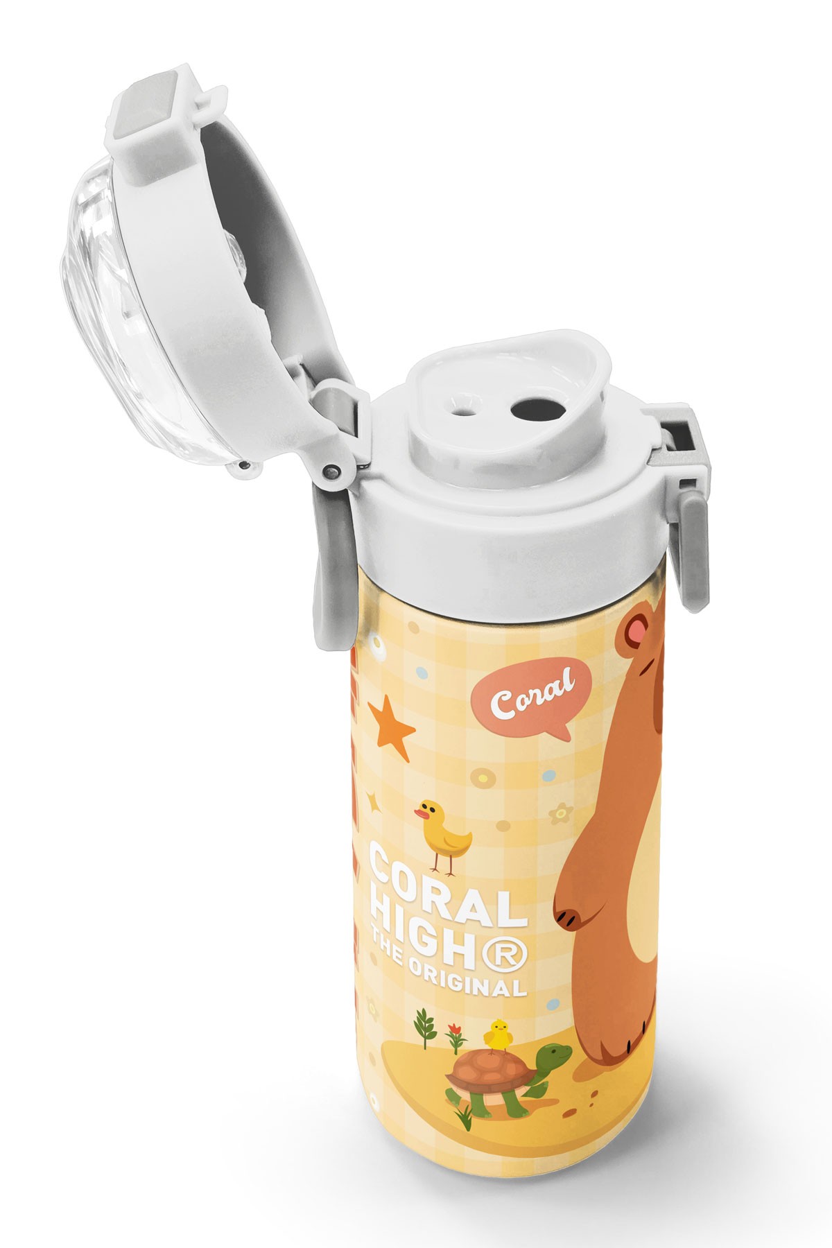 Coral High Kids Kapibara  Desenli Pipetli ve Direkt İçim Çelik Termos 500 ml 31793