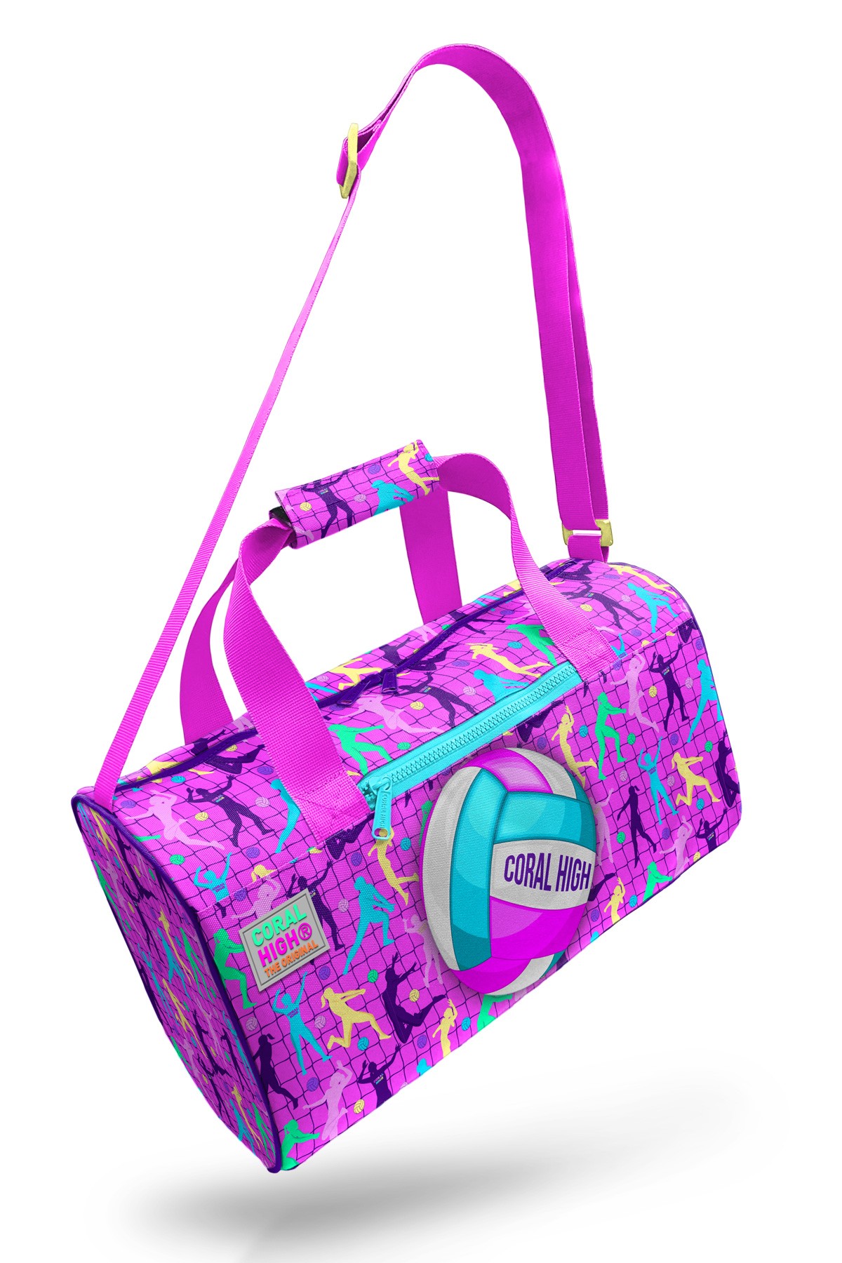Coral High Pembe Mor Voleybol Desenli Spor Çantası 27520