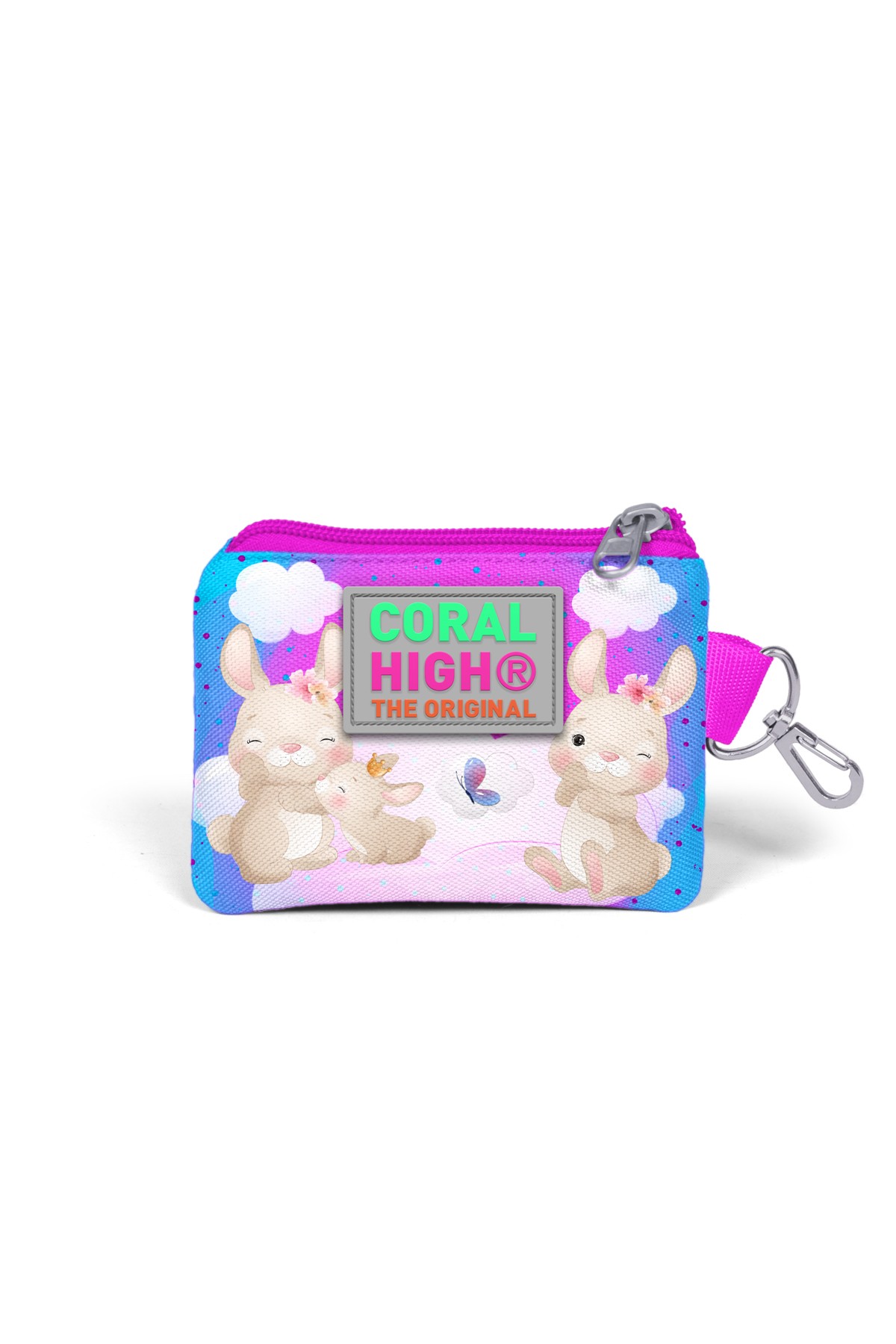 Coral High Kids Mavi Pembe Tavşan Desenli Bozuk Para Çantası 21836