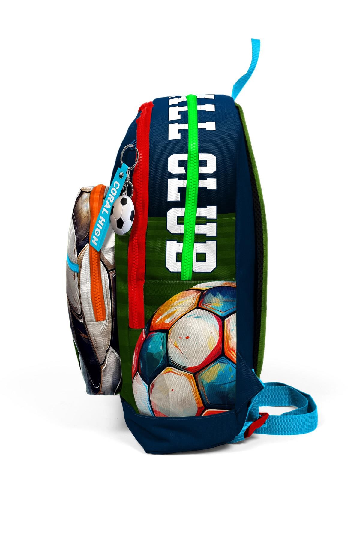 Coral High Kids Lacivert Futbol Desenli Dört Bölmeli Okul Sırt Çantası 23779