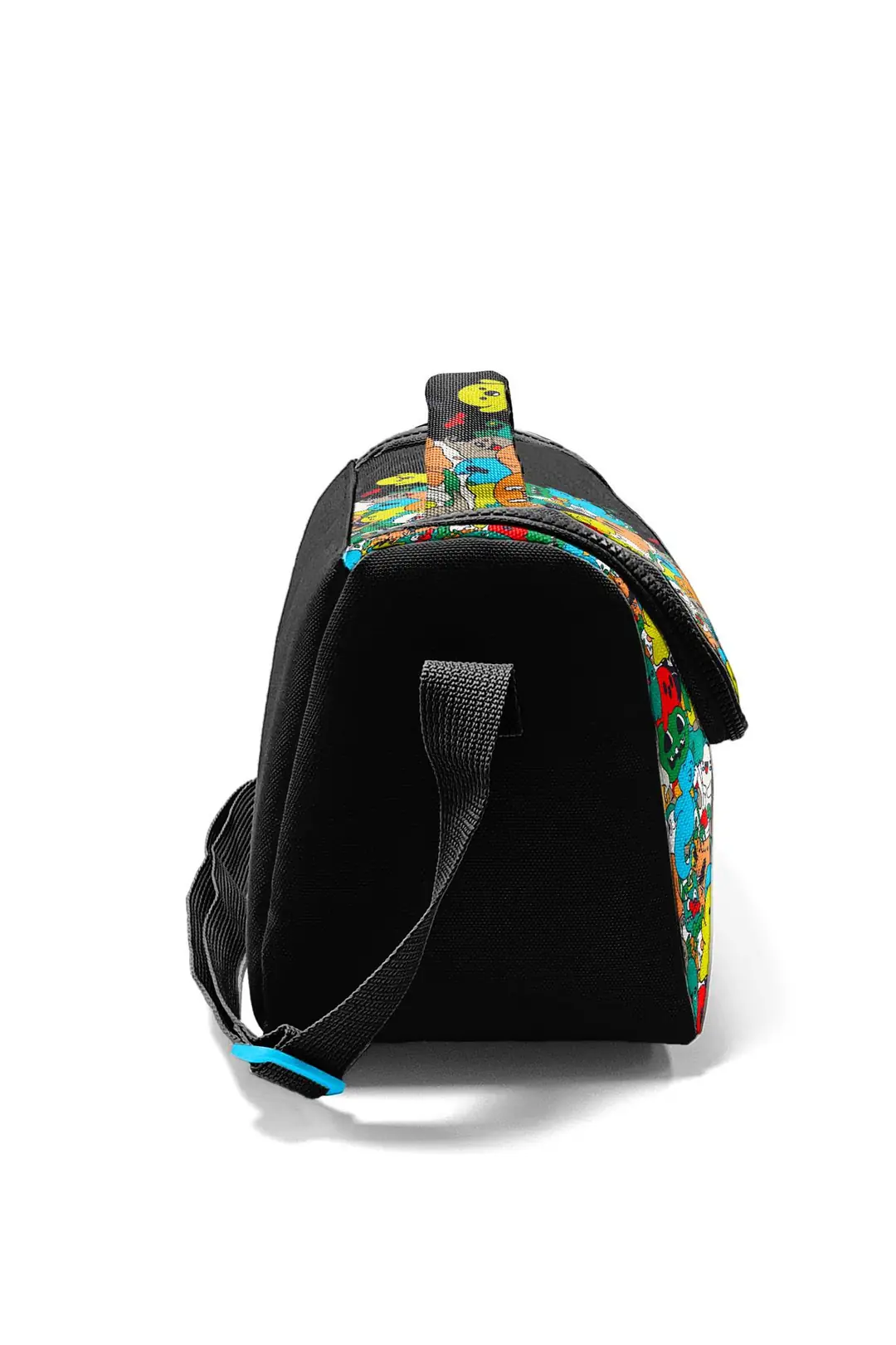 natal design × ride bag FOLDING BOX HIGH Coral High Kids Black Cartoon Patterned Thermo Lunch Box 11790