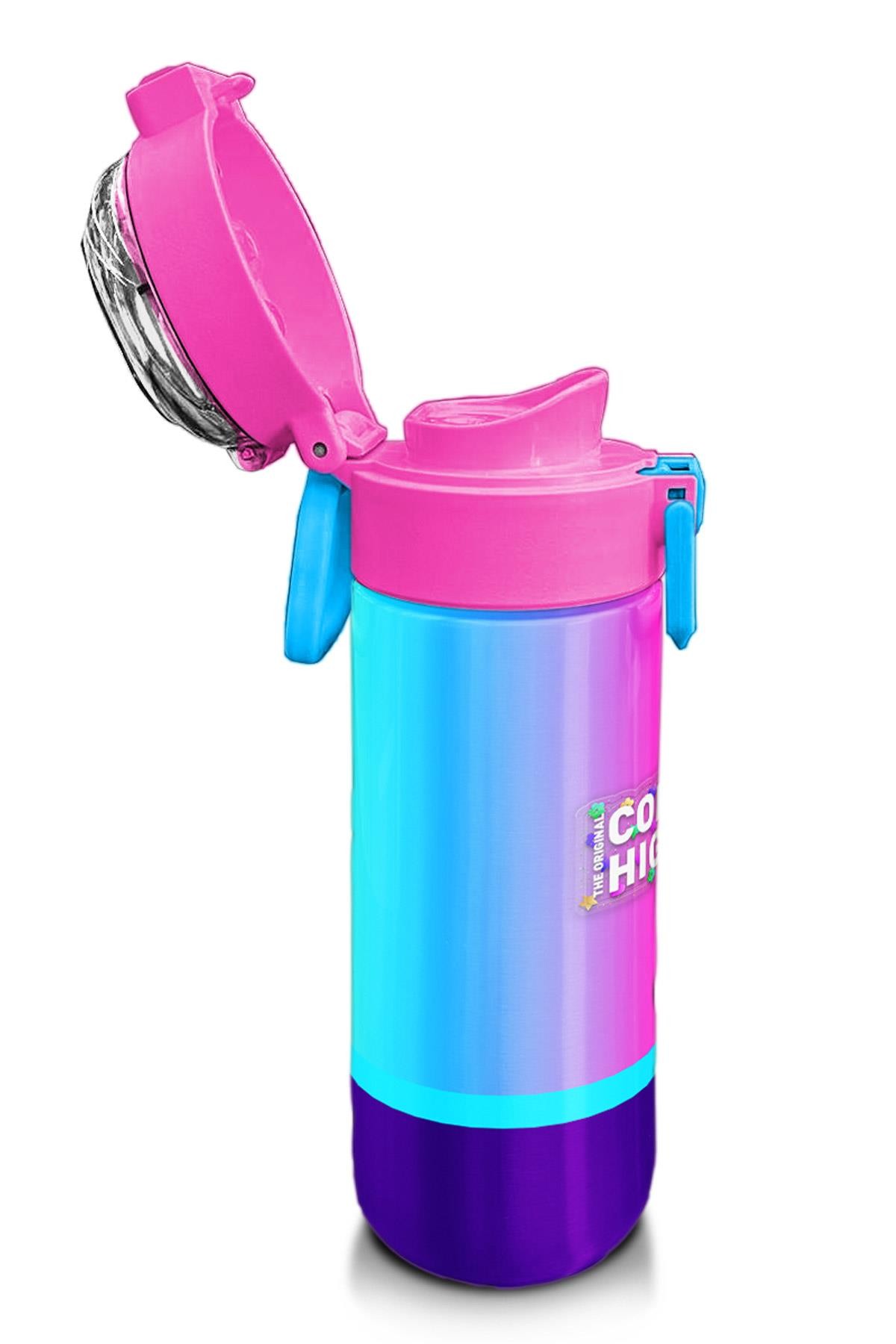 Coral High Kids Renkli Çizgili Pipetli ve Direkt İçim Çelik Termos 500 ml 31836