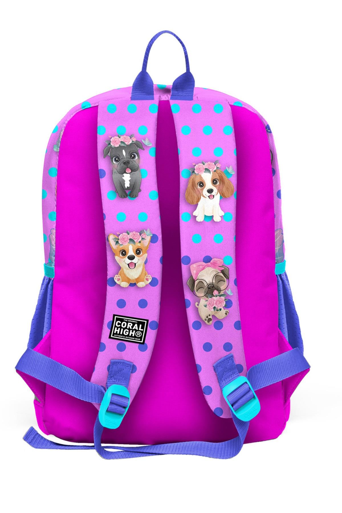 Coral High Kids Pembe Köpek Desenli Okul Sırt Çantası 23750