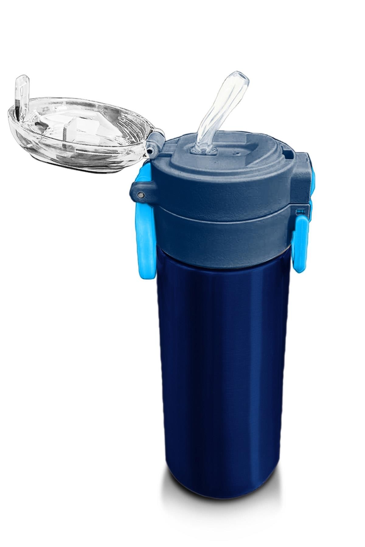 Coral High Kids Lacivert Mavi Pipetli ve Direkt İçim Çelik Termos 500 ml 31828