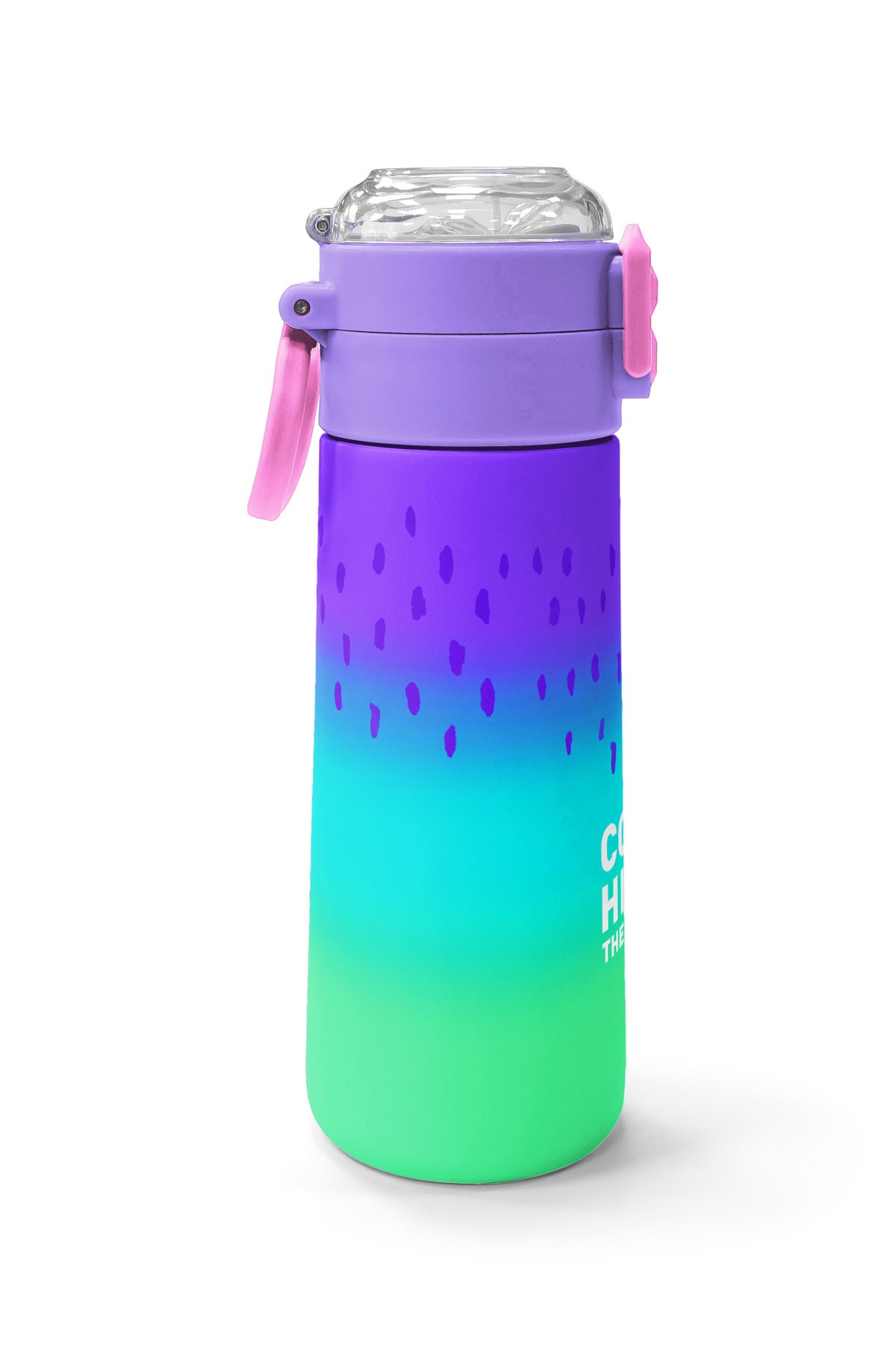 Coral High Kids Mor Lila Renk Geçişli Pipetli ve Direkt İçim Çelik Termos 500 ml 31850