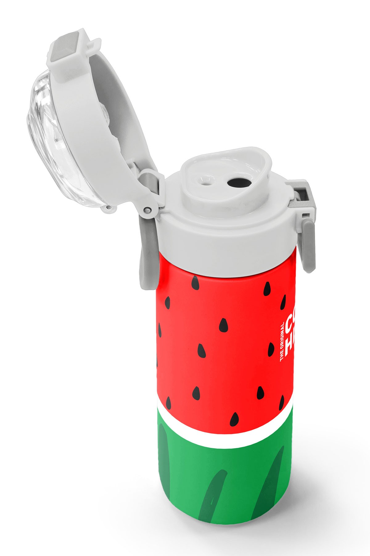 Coral High Kids Kırmızı Yeşil Karpuz Desenli Pipetli ve Direkt İçim Çelik Termos 500 ml 31866