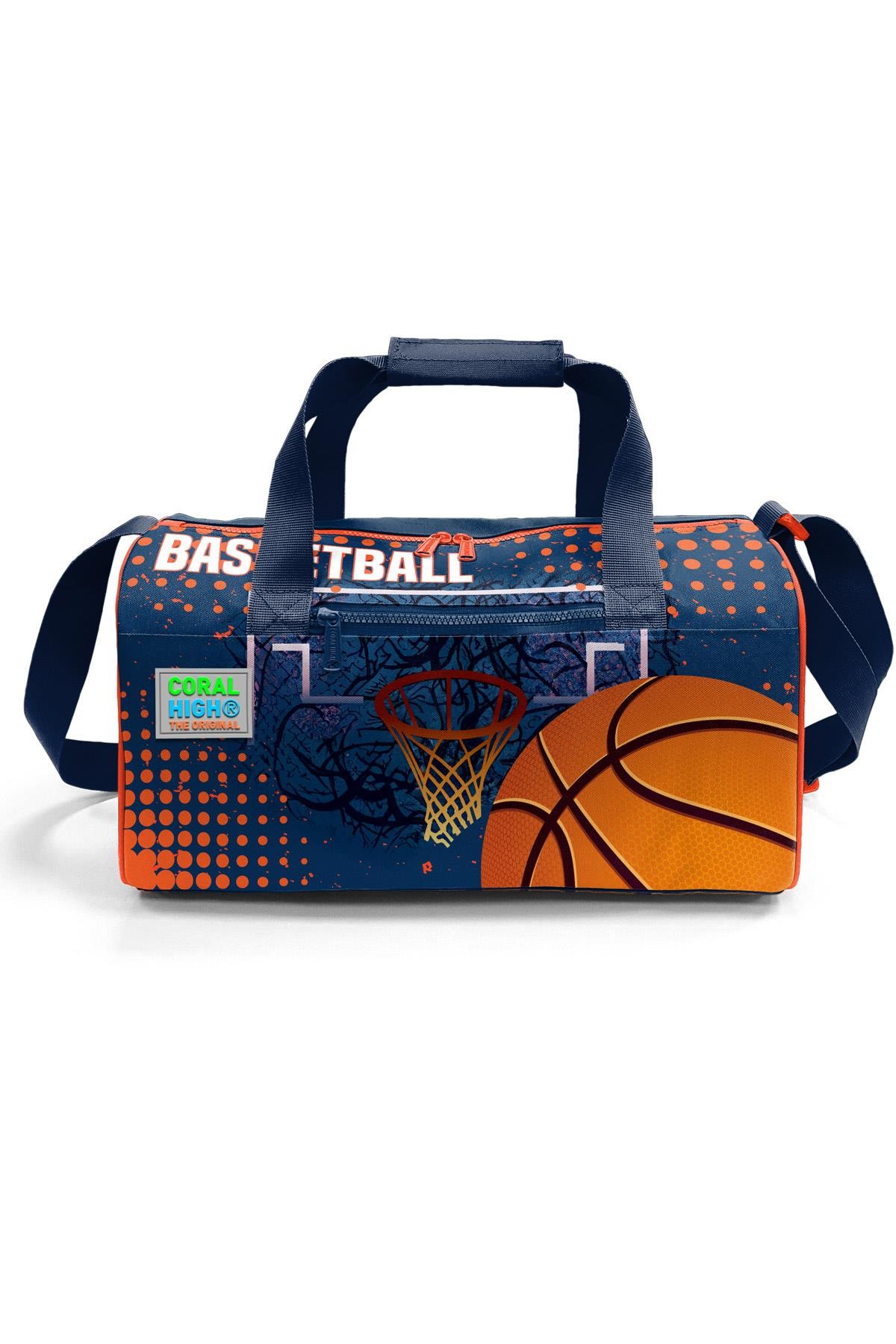 Coral High Turuncu Lacivert Basketbol Desenli Spor Çantası 27519