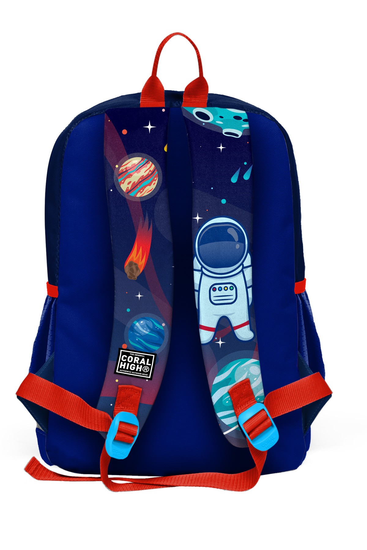 Coral High Kids Saks Mavi Astronot Desenli Dört Bölmeli Okul Sırt Çantası 23724