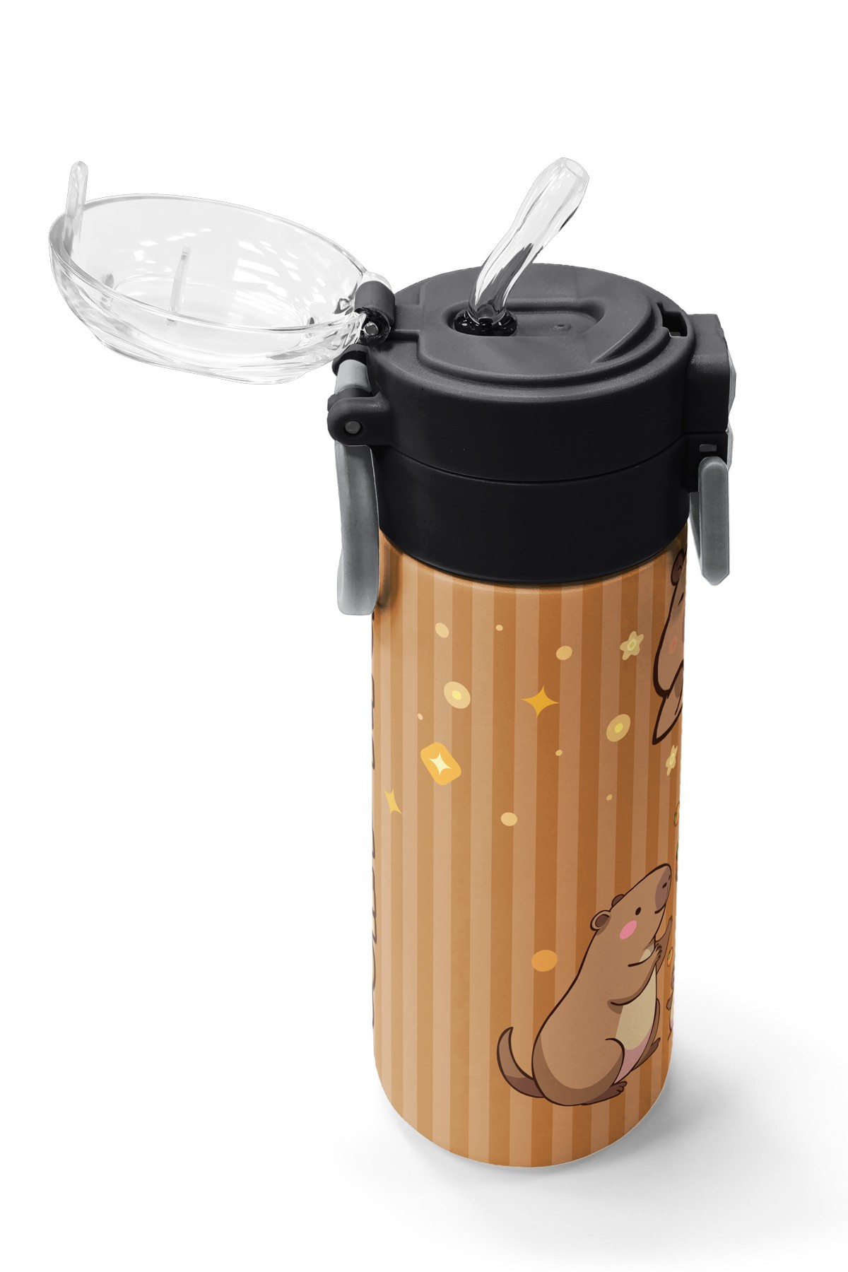 Coral High Kids Kapibara Desenli Pipetli ve Direkt İçim Çelik Termos 500 ml 31790