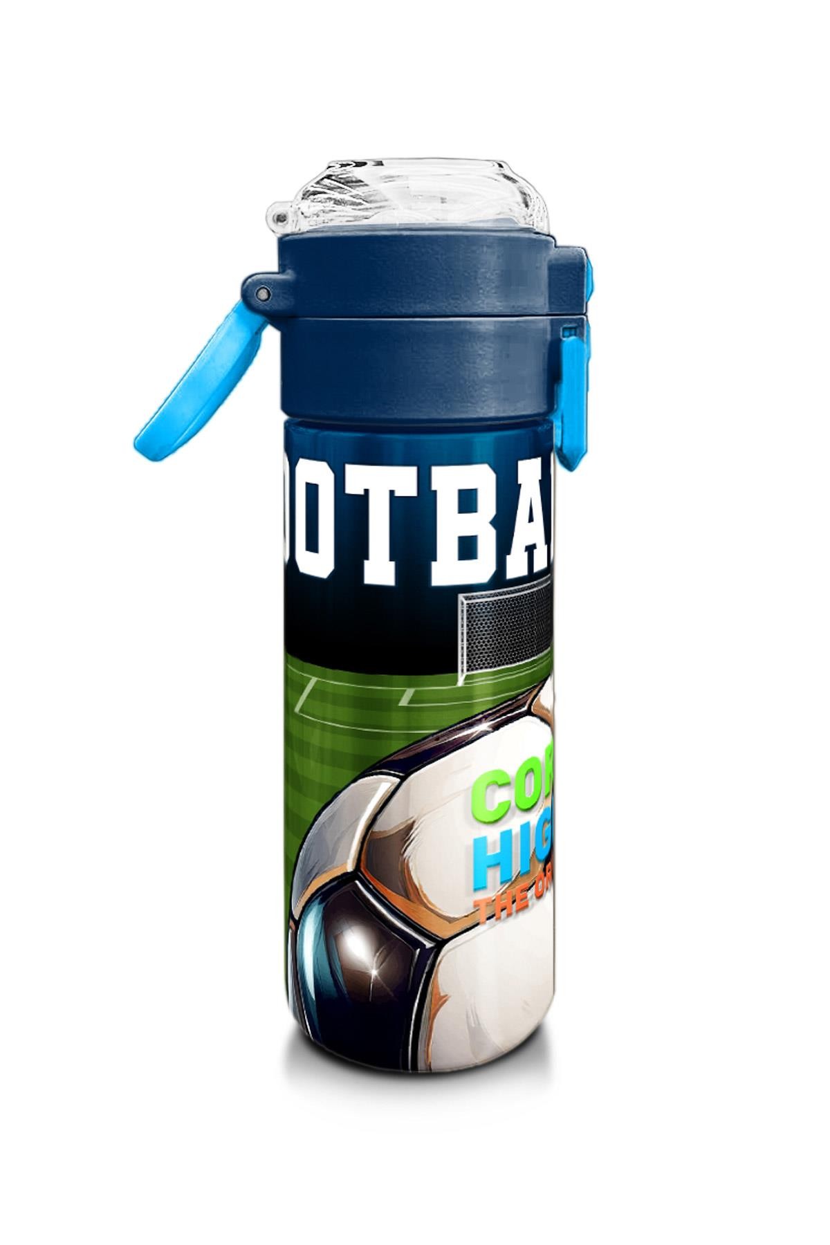 Coral High Kids Lacivert Futbol Desenli Pipetli ve Direkt İçim Çelik Termos 500 ml 31995