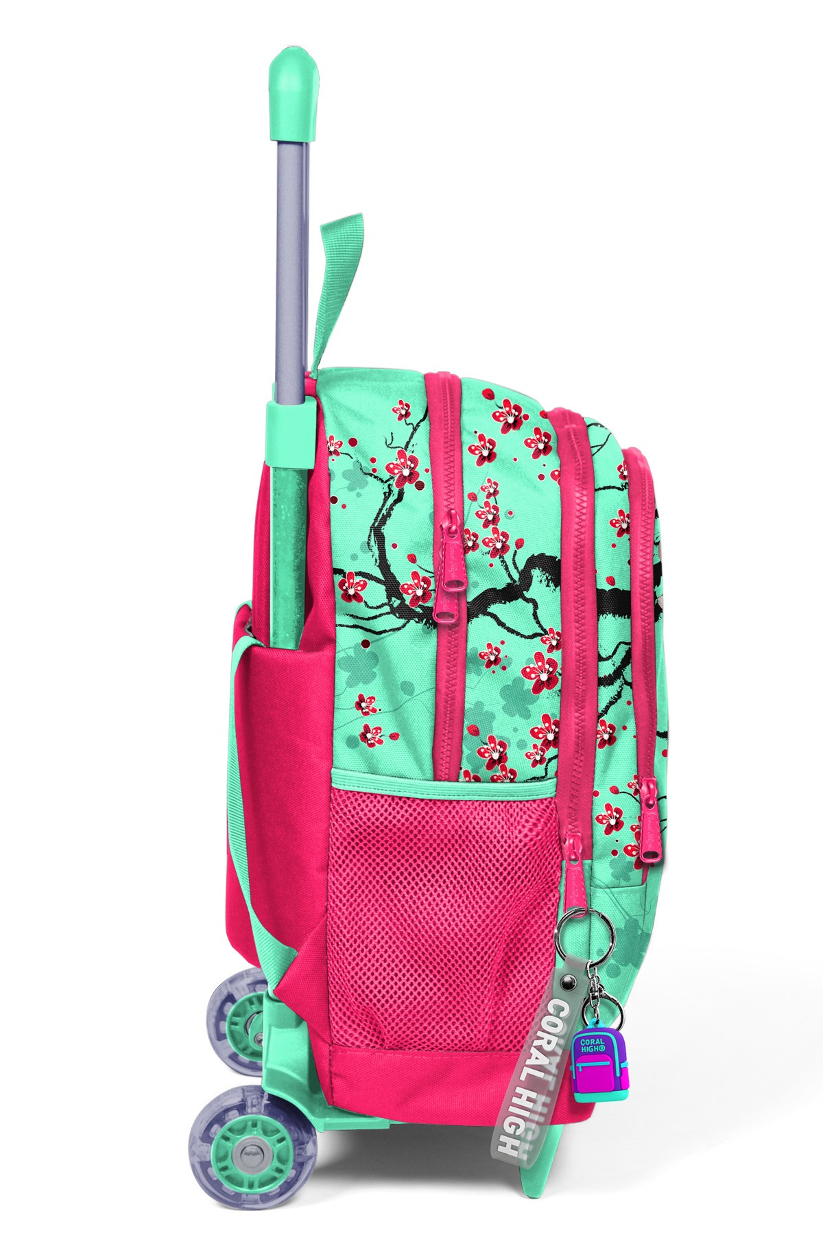 Coral High Kids Su Yeşilİ Neon Mercan Koala Desenli Üç Bölmeli Çekçekli Okul Sırt Çantası 23913