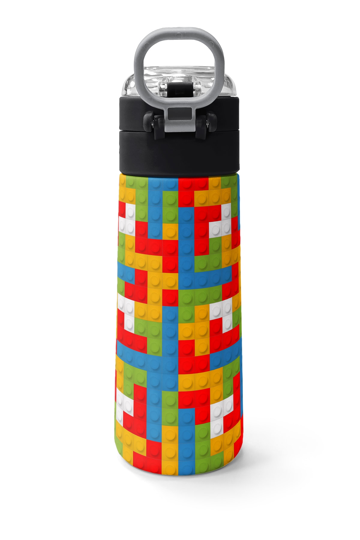 Coral High Kids Blok Desenli Pipetli ve Direkt İçim Çelik Termos 500 ml 31991