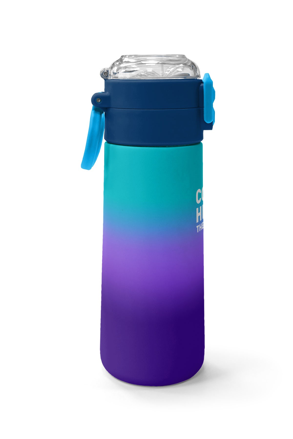 Coral High Kids Mor Renk Geçişli Desenli Pipetli ve Direkt İçim Çelik Termos 500 ml 31964