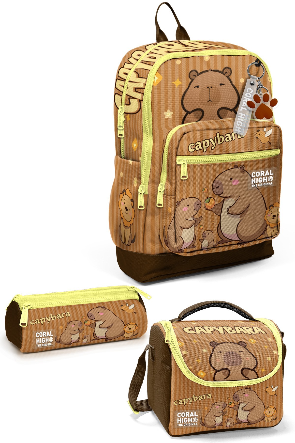 Coral High Kids Kapibara Desenli 3’lü Okul Çanta Seti SET0123783