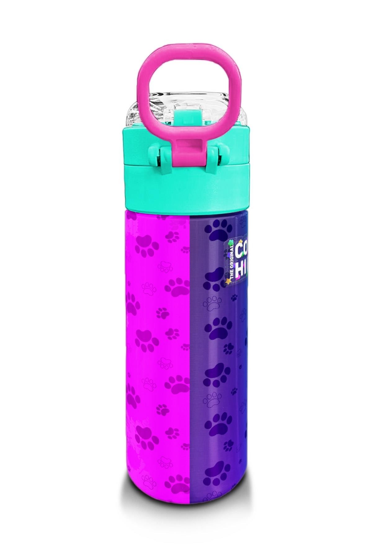 Coral High Kids Mor Pembe Köpek Desenli Pipetli ve Direkt İçim Çelik Termos 500 ml 31813
