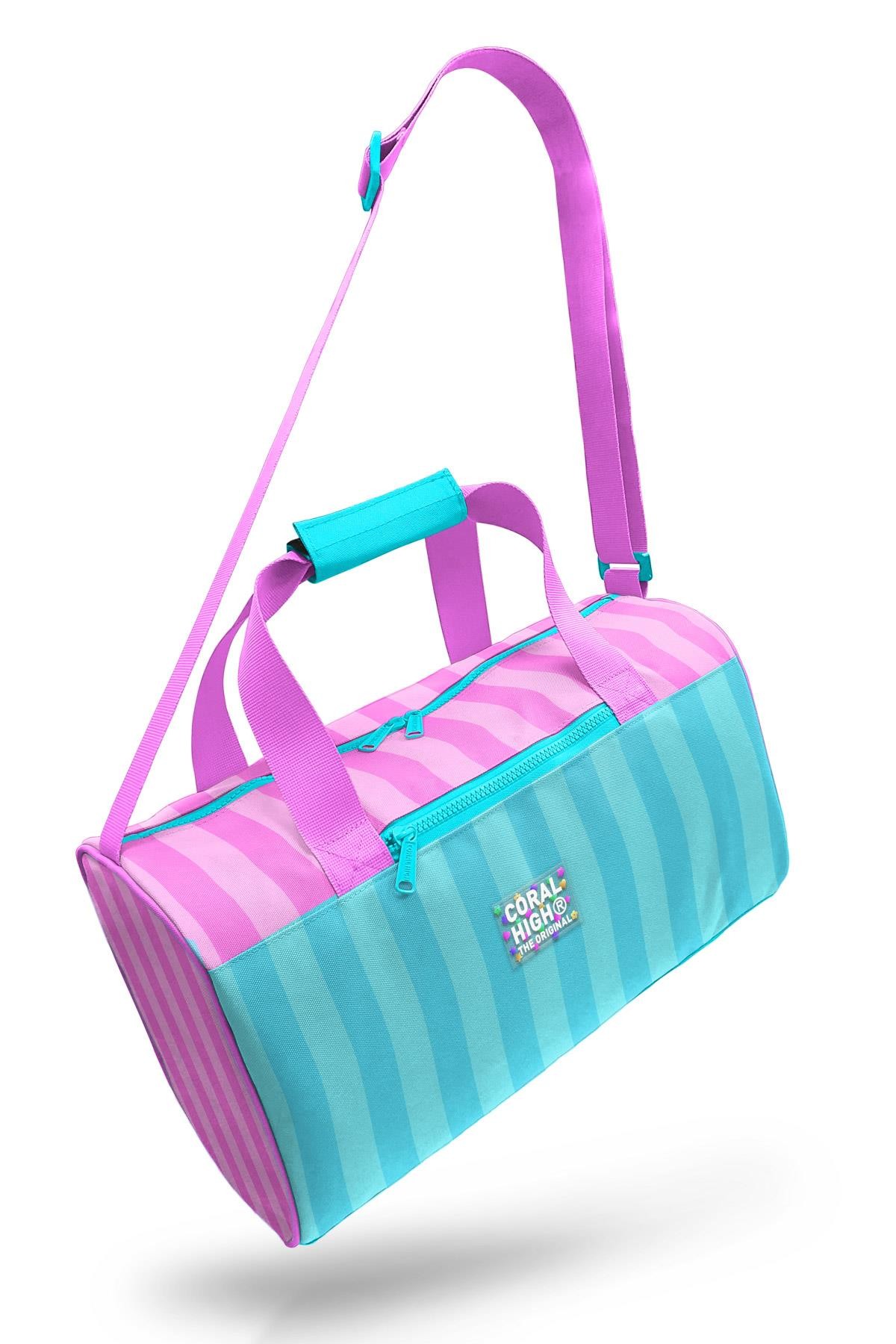 Coral High Turkuaz Pembe Çizgili Spor Çantası 27521