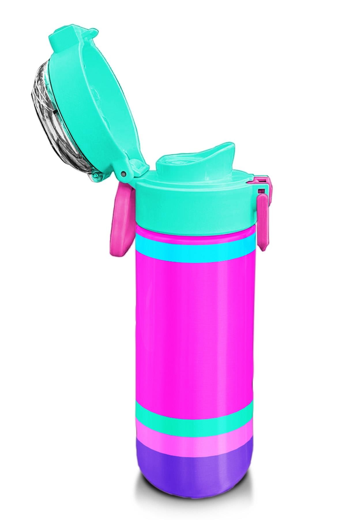 Coral High Kids Çok Renkli Pipetli ve Direkt İçim Çelik Termos 500 ml 31864