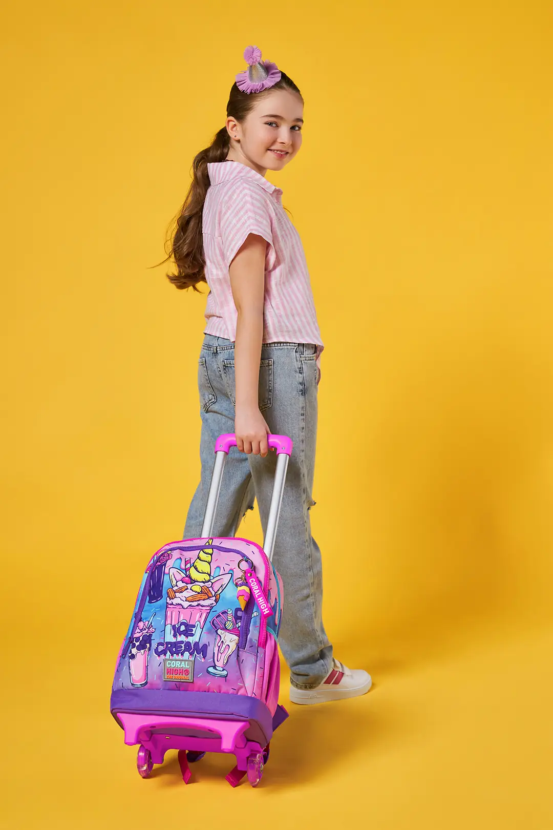 Coral High Kids Pembe Mor Milkshake Dondurma Desenli Üç Bölm