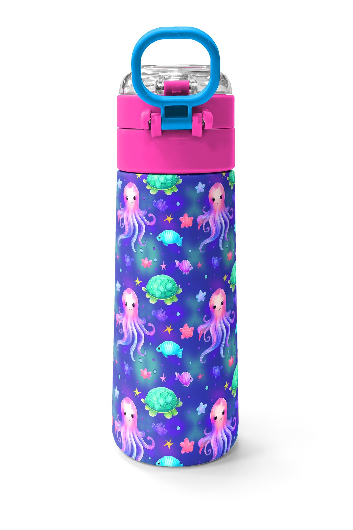 Coral High Kids Lavanta Turkuaz Deniz Temalı Pipetli ve Direkt İçim Çelik Termos 500 ml 31860
