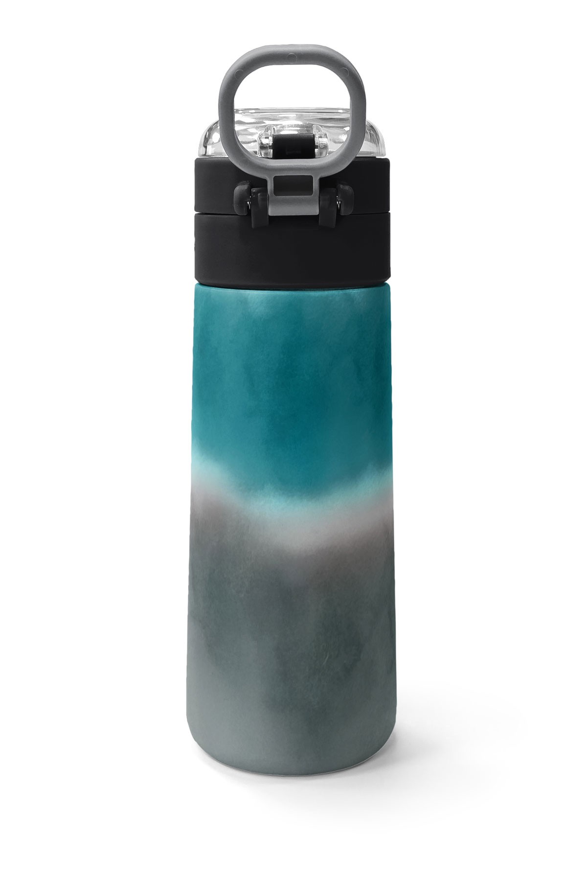 Coral High Kids Nefti Gri Renk Geçişli Desenli Pipetli ve Direkt İçim Çelik Termos 500 ml 31969