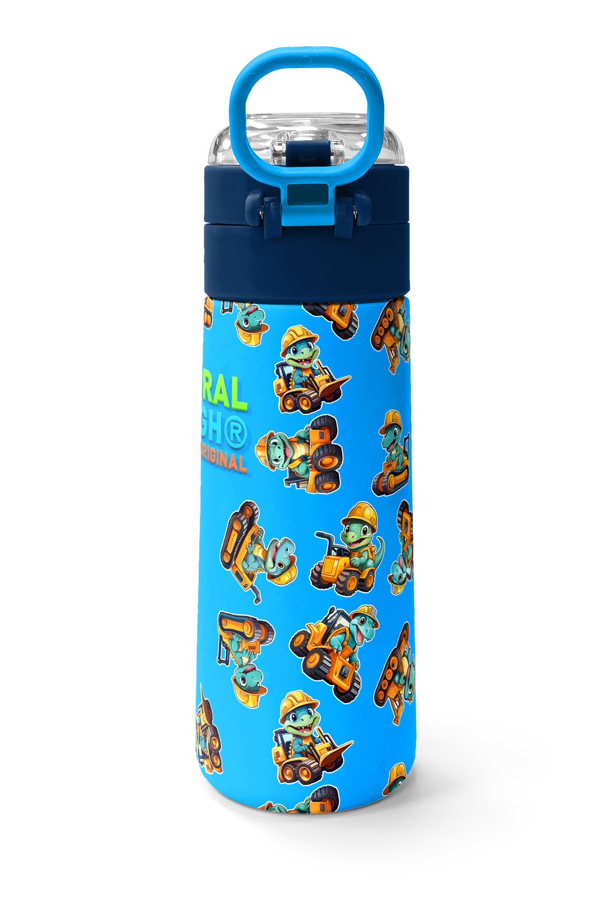 Coral High Kids Mavi Dinozor Desenli Pipetli ve Direkt İçim Çelik Termos 500 ml 31799
