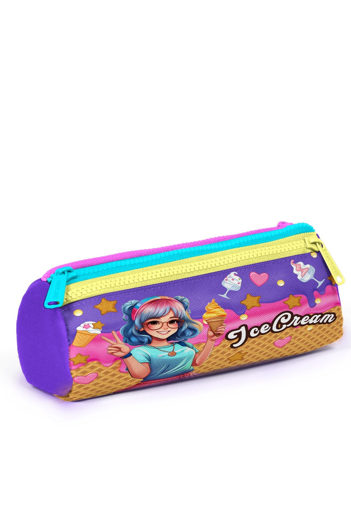 Coral High Kids Lila Turkuaz Dondurma ve Anime Desenli 3’lü Okul Çanta Seti SET0123973