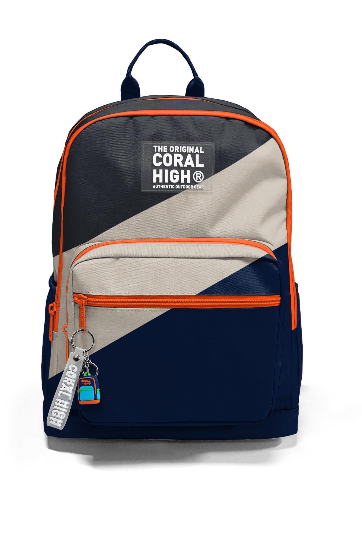 Coral High Lacivert Koyu Gri Bej Renkli Okul Sırt Çantası 23693