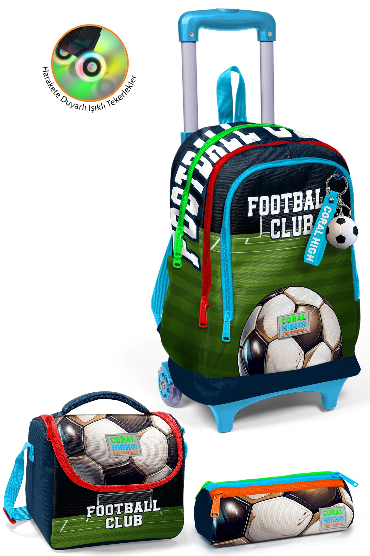 Lacivert Futbol Desenli 3 lü Okul Çanta Seti SET0123979