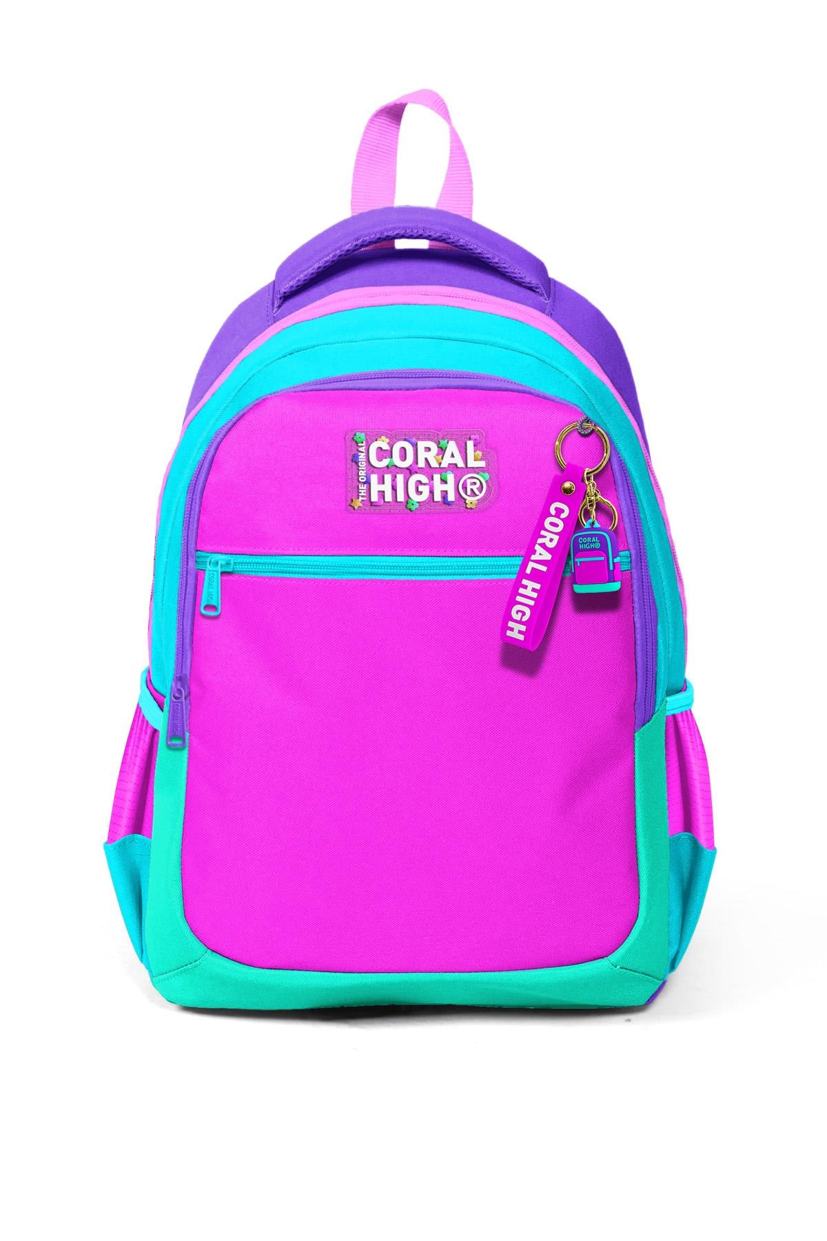 Coral High Kids Çok Renkli Üç Bölmeli Okul Sırt Çantası 14426