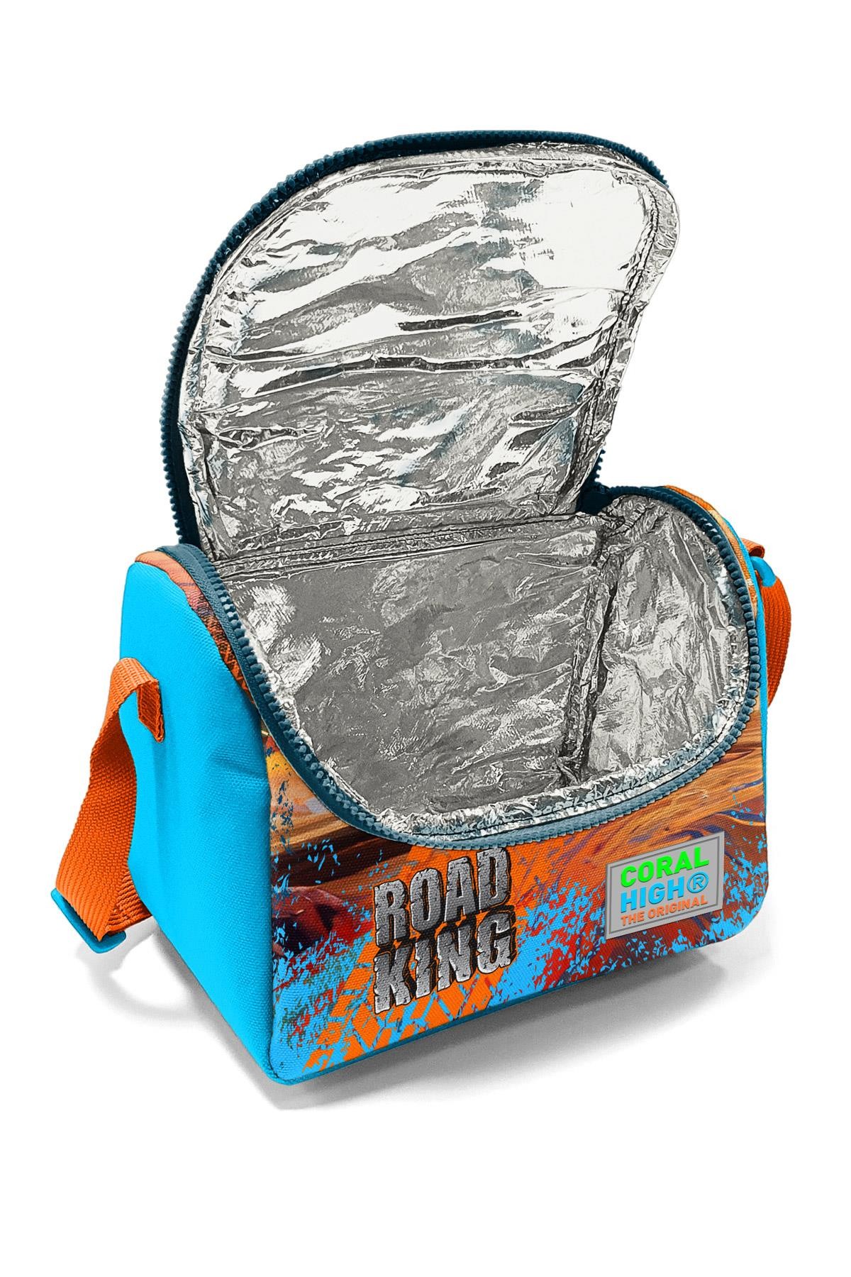 Coral High Kids Mavi Turuncu High Wheels Truck Desenli Thermo Beslenme Çantası 11794